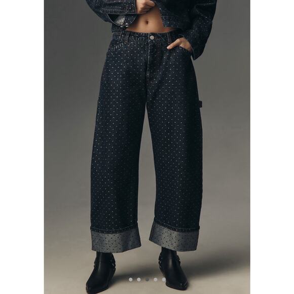 NWT Anthropologie Kayden High Ride Barrel Jeans Pilcro Dark 27 - Picture 2 of 5